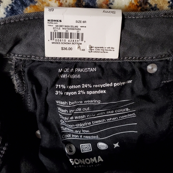 Sonoma Skinny Jeans Grey Wash - Picture 4 of 7